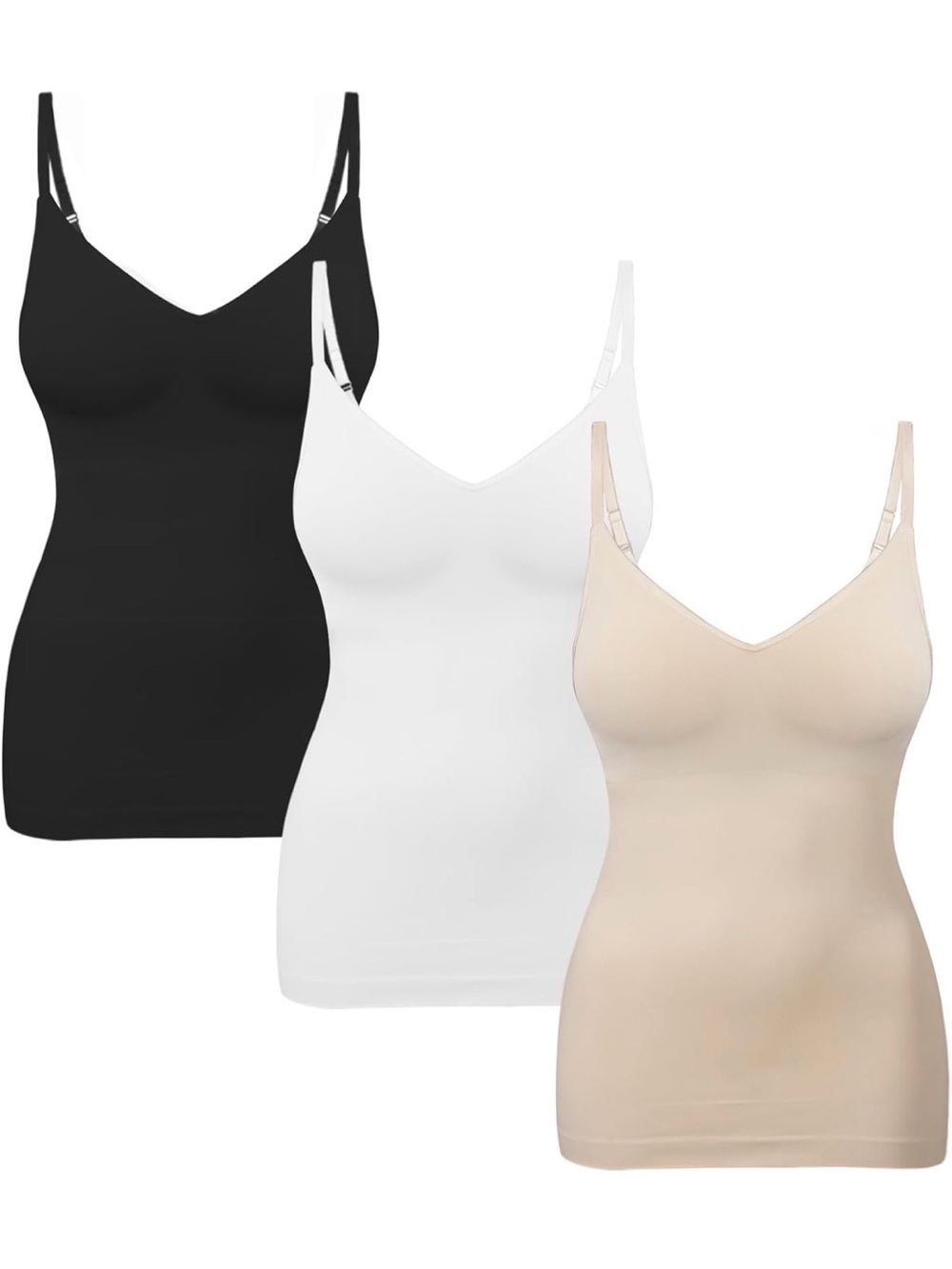 Women's Seamless Camisole Shapewear Set in Black, White & Nude